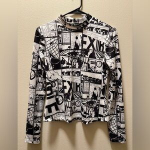 SHEIN Monochrome Graphic Women's Jacket